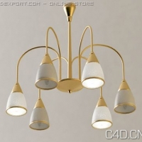 吊灯3D模型：Golden lamp chandelier