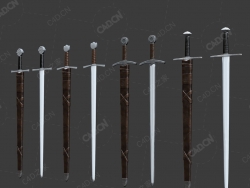 8把中世纪军队武器宝剑模型Swords_packed
