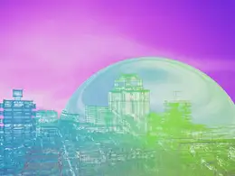 C4D x-particles科幻线条城市创意场景工程 ACID AURA