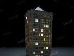 夜间摩天大楼办公楼写字楼C4D模型 Archmodels Vol.103_Night Skyscrapers - model-80