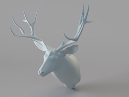 鹿头装饰C4D模型 deer 3d model