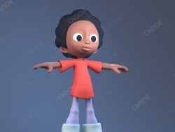 卡通小男孩米洛琼斯C4D绑定模型milo jones
