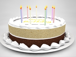 奶油生日蛋糕C4D模型 Birthday cake c4d model