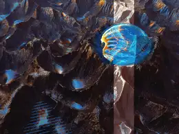 C4D实用工程第130季：荧光蓝外星球地貌创意C4D工程文件 c4d project