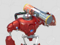 扛能量电池的机甲机器人C4D模型cookie-robot