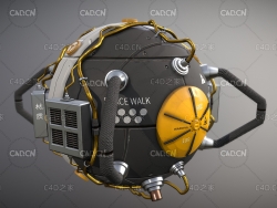 科幻太空飞行器 机械卫星太空舱C4D模型