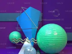 C4D Octane抽象卡通场景工程