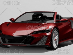 本田双门敞篷车跑车2022款C4D汽车模型下载