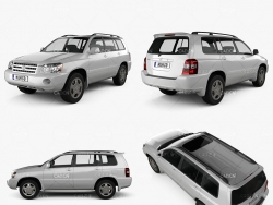 老款丰田汉兰达越野汽车C4D模型 Toyota Highlander (XU20) 2003 3D model