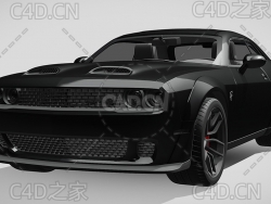 道奇挑战者宽体汽车2019款C4D汽车模型下载
