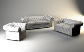 欧式沙发C4D模型 Chesterfield