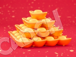 财源滚滚来新年金元宝C4D模型