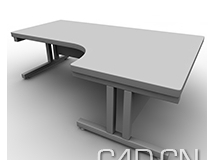 办公桌模型-A modern office desk. Not textured