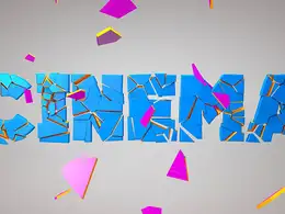C4D标题文字破碎动画工程 Cinema 4D Slow Motion Title Animation