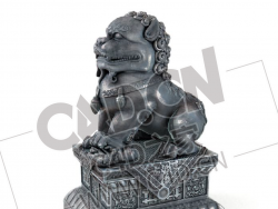 古代宫殿门口青铜狮子雄狮雕像C4D模型下载