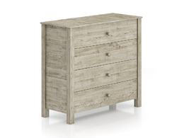 实木四层收纳柜C4D模型下载bedside cupboard