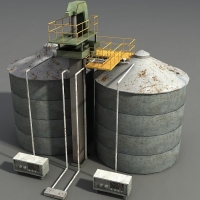 工业设施5-16：储油罐/化学储罐3D模型