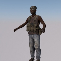 非洲军人C4D模型 Africa Militia