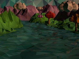 低面多边形山川河流风景C4D模型 Low Poly Project Files