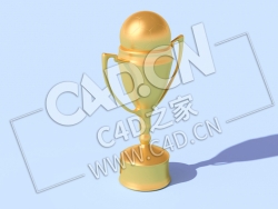 C4D足球奖杯体育用品模型 Soccer-Trophy