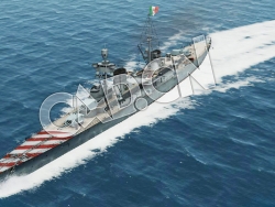 C4D海军舰艇军舰舰船-特伦托级重巡洋舰模型 Trento Heavy Cruiser 3d Model