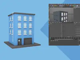 C4D低面卡通楼房建模教程 c4d - Low poly houses