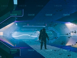 C4D星际战船舱内的宇航员场景工程