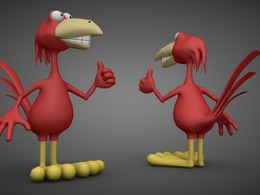 红色大嘴鸟卡通角色C4D模型 RedBird 3d model