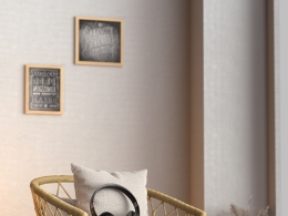 北欧风格窗台前的藤编椅子上的耳机c4d octane模型下载