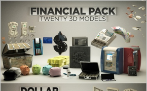 （.lib4d 预设）商业金融相关的C4D模型包The Pixel Lab - 3D Financial Pack