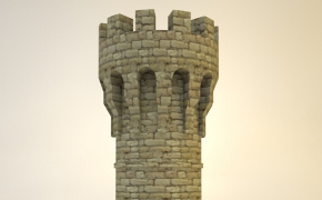 塔式城堡C4D模型 Tower castle 3d model