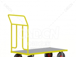C4D商场超市手推车模型下载trolley