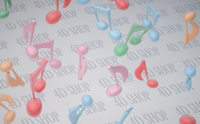 音符C4D模型 music icon