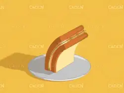 C4D 2D卡通三明治跳跃动画工程