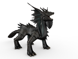 麒麟兽C4D游戏角色模型（绑定+动画） Uryong 3d model