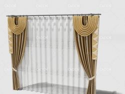 C4D客厅窗幔纱窗窗帘客厅窗帘卧室窗帘室内窗帘模型 Curtain 3D Model-42