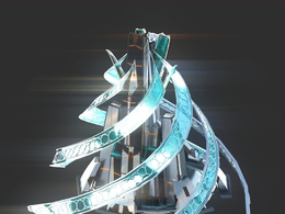 未来科幻创意摩天大楼建筑c4d模型 Sci-Fi Futuristic Future Fantasy City Building-3