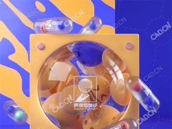 三维卡通emoji表情盒表情胶囊C4D OC模型