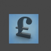 钱币符号C4D模型：英镑 British Pound