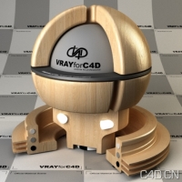 vray for c4d材质：Polished Wood