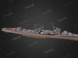 日本海军春云号驱逐舰C4D模型下载Harugumo 3d model