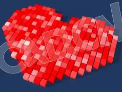 C4D像素方块汇聚成爱心心形图案动画工程 Simple-Camera-Morph