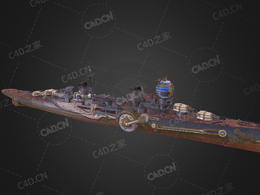 苏联海军苏亚托扎巡洋舰活动舰船C4D模型下载Svyatozar 3d model