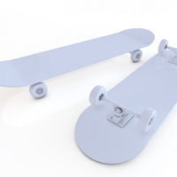 滑板3D模型 skateboard model