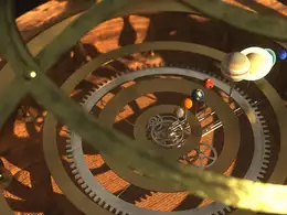 C4D旋转的科幻机械太阳能系统动画工程 Cinema 4D 3D Model Orrery Solar System