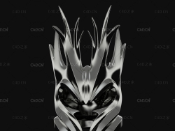 暗影头盔面具C4D模型 shadowHelm