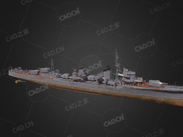 日本海军夕云级驱逐舰C4D模型下载Yugumo 3d model