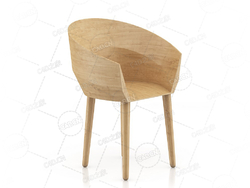 实木单人椅休闲椅靠背椅餐椅木椅子C4D模型Wooden Chair 9