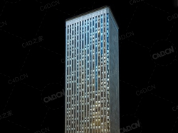 夜间摩天大楼办公楼写字楼C4D模型 Archmodels Vol.103_Night Skyscrapers - model-19