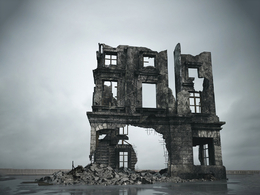 战后损毁模型：战火烧毁的建筑